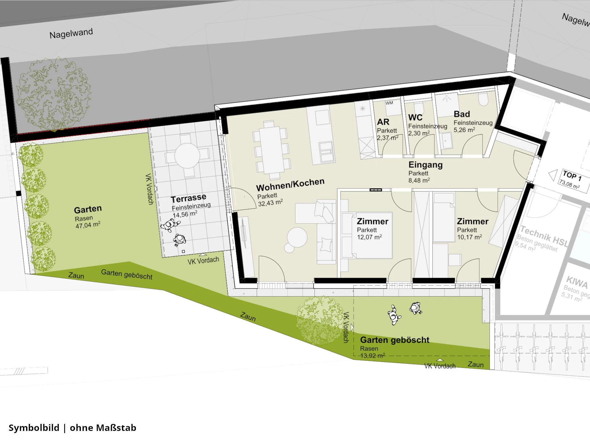 Sonnige Gartenwohnung in Medraz - ideal für die kleine Familie!