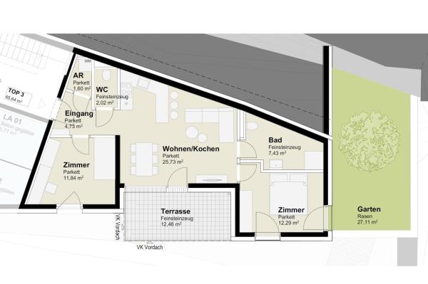 Neu bei ATH Immobilien: Stylische 3-Zimmer-Wohnung mit Terrasse