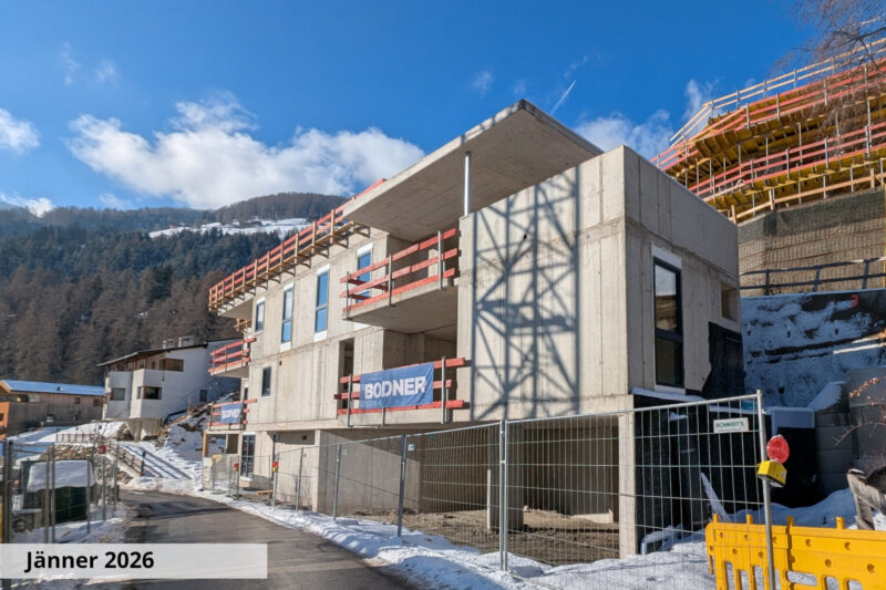 Fulpmes HIMMELREICH - Baufortschritt im Jänner 2026 - Südansicht